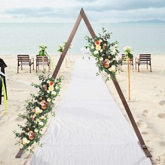 Wood Wedding Arch Polygonal Ceremony Arch Backdrop Flower Stand 7/7.2/7.6/8.2FT