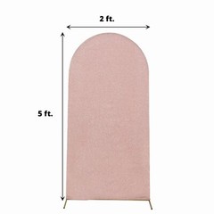 5 ft Fitted Metallic Spandex Round Top Wedding Arch Backdrop STAND COVER Party