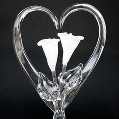 Calla Lily Lilies Frosted Glass Wedding Cake Topper