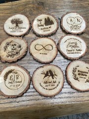 Wood Coasters as Wedding Favors for Guests ( 25 pieces )