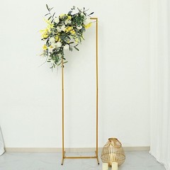 7 ft GOLD Rectangular Metal Floral Display Frame Wedding BACKDROP STAND Party