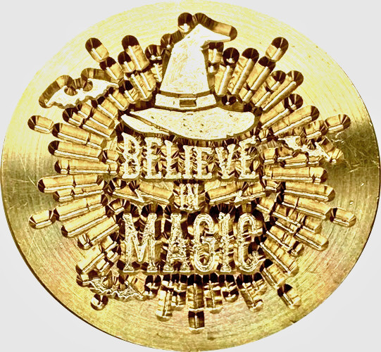 Believe in Magic Wax Seal Stamp Head, 1″ diameter – cute design with Witch’s Hat