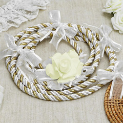 Wedding Lasso Rope, White Gold Rope with Flower Lazo Para Boda Wedding Cord Wedd