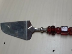 Vintage Red Large Bead Wedding Anniversary Cake Server Flatware Serving India