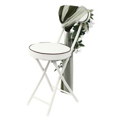 Bohemia Green & White Artificial Rose Chair Decorations 6-Piece Wedding Set