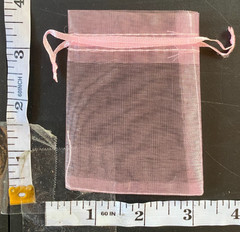 5 pcs Small Pink Organza Drawstring Bag Jewelry Gift Pouch for Wedding, Birthday