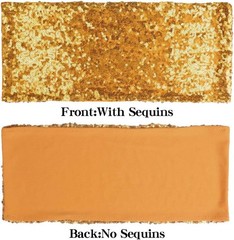 50 Pack Stretch Sequin Chair Sashes Bands Gold Wedding Party Chair Decoration 4x