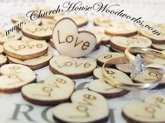 100 wood love hearts for rustic wedding, venue decor, confetti, invitations USA