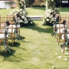 Wedding Chair Decoration Artificial Pew Flower Artificial Wedding Chair Flower