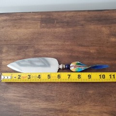 STAINLESS CAKE KNIFE Acrylic Lucite Art Handle Abstract