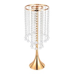 10Pcs Luxurious Acrylic Crystal Flower Stand Wedding Centerpieces on Floor Gold.