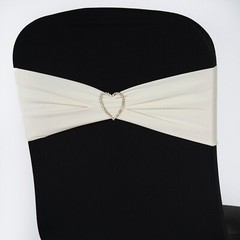 10 Ivory Spandex STRETCHABLE CHAIR SASHES Wedding Party Decorations SALE