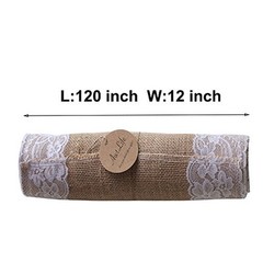Awtlife 12 x 120 Inch Burlap Table Runner for Wedding Bridal Shower Baby