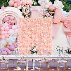 Artificial Flower Wall 5ftx3.74ft Peach Floral Backdrop Wedding Wall Panel