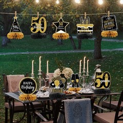 9 Pieces 50th Birthday Decorations Centerpieces for Tables