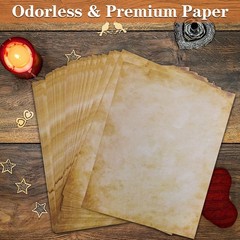 80 Sheets Vintage Paper, 8.5″ x 11″ Letter Size Printer Letter, Brown