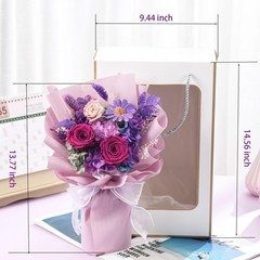 lovenfold Preserved Flowers for Delivery, Purple Rose Bouquets That violet