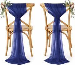 MDS® Pack of 10 Chiffon Chair Sashes Bows Wedding Events Supplies Decorations