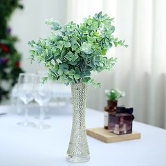 6 Bushes FROSTED GREEN 14″ tall Eucalyptus Artificial Greenery Wedding Bouquets