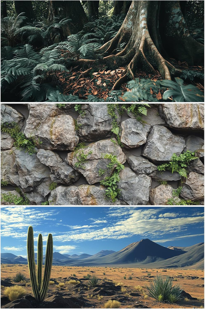3 Pack Terrarium Background, 36X18 Inches Polyester Reptile Background, Cloth Te