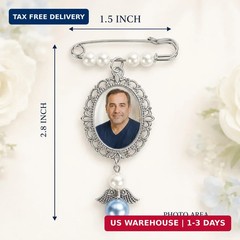 Wedding Bouquet Photo Charms, Something Blue Gift For Bride, Memorial Pin For We
