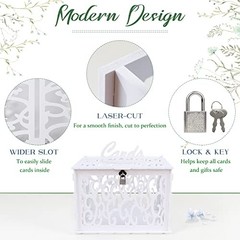 DIY Wedding Card Box with Lock PVC Card Box Graduation Card Box Perfect White