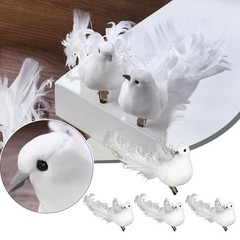 4 Pack of Artificial Doves Foam Doves Peace Doves for Wedding Decorative