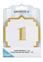 David Tutera Table Numbers 1-25 Gold Trim Wedding, Anniversary, Event, Party NEW