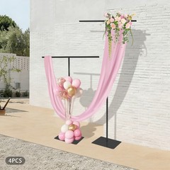 Black Wedding Backdrop Stands 4PCS 80-240cm Adjustable?Height Backdrop Stands