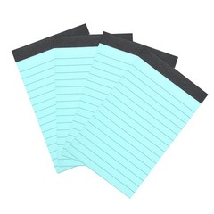 4 Pcs Writing Note Pads, 3 x 5 Inch A7 Lined Refill Paper, Blue