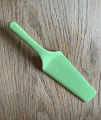 Vintage Casati Cake Pie Knife Wedding Cake Server Green w/Gold Porcelain GERMANY