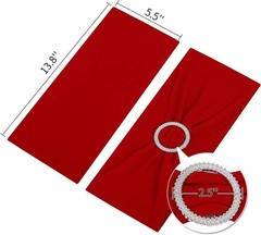 Transformative 50-Pack Red Spandex Chair Sashes with Buckle for Celebrations