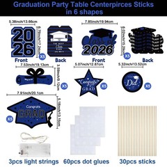 OuMuaMua Graduation Decorations Class of 7.87″ (L) x 6.7″ (W), Black and Blue