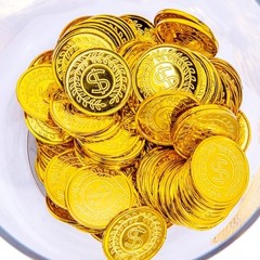 100 Pcs Plastic Gold Coins Bulk – Pirate Gold Coins for Treasure Hunt – 1