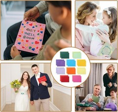 100 Packs 10 Assorted Colors Blank Flat Cards and Envelopes 4 x 6 Heavyweight Si