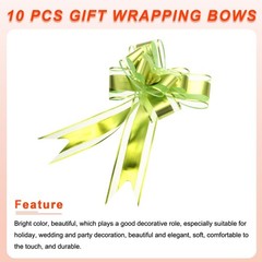 10pcs 6 Inch Pull Bow Gift Wrapping Organza Bows Ribbon Fruit Green