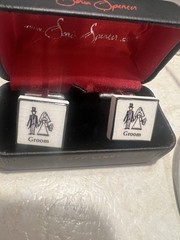 New! Groom Bone China Cufflinks