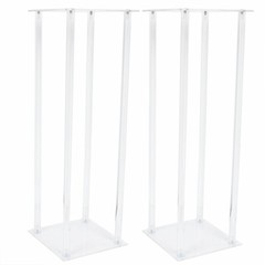 2x Acrylic Tabletop Vases Flowers Vase Column Stand Wedding Centerpieces Decor