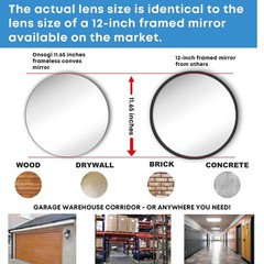 Frameless 11.65″ Acrylic Convex Mirror – Adjustable Wide Angle Indoor Security,