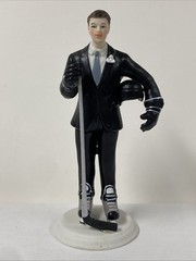 Porcelain Hockey Player Groom Figurine Cake Topper 5 7/8″ / 15cm by Weddingstar