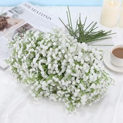 30 Pcs Babys Breath Artificial Flowers, 17.7″ Real Touch White Gypsophila