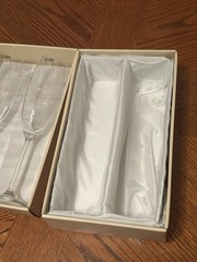 Oleg Cassini Tiara Crystal Champagne Toasting Flutes Set of 2 New In Box Czech