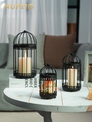 NUPTIO Decorative Bird Cages for Small/Medium/Large Set – 3 pieces, Black
