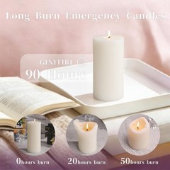 Ginitiri 6 Pack Natural Ivory Soy Pillar Candles 2.8X6 In Hand-Poured Unscented