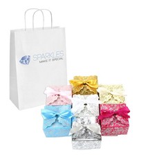 200 Black Silver Medium Ribbon Wedding Favor Gift Boxes Party Event Candy Box