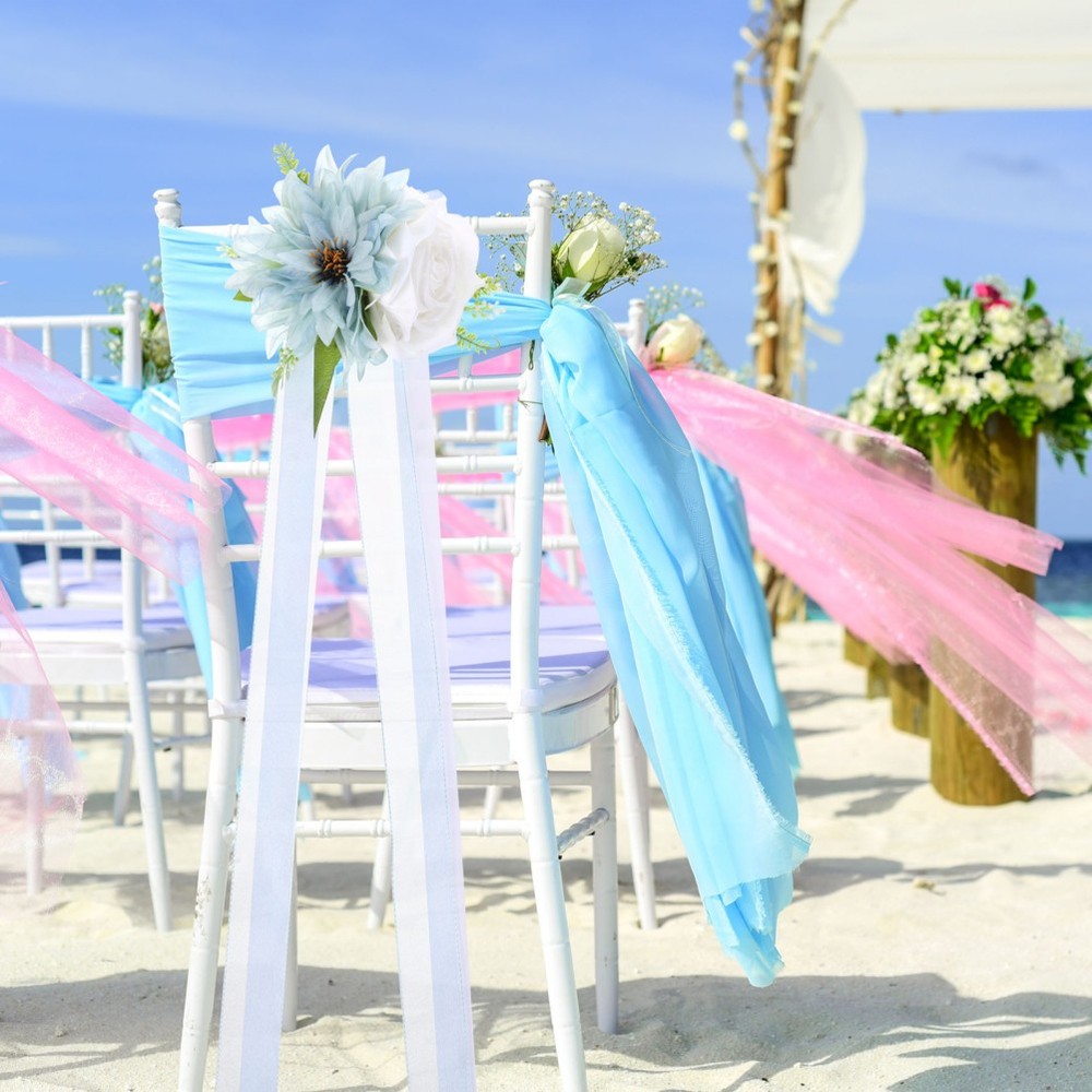 Wedding Aisle Chair Decorations Artificial Flower Bouquet Floral Arrangements