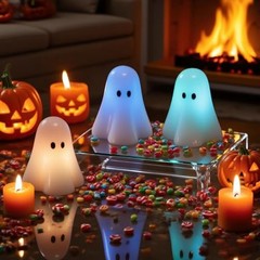 Halloween Flameless Candles Color Changing with Remote Timer, Real Wax