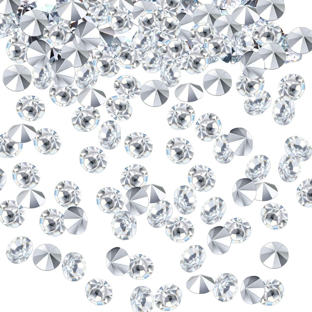 10000 Clear Wedding Table Scatter Confetti Crystals Acrylic 4mm, Silver