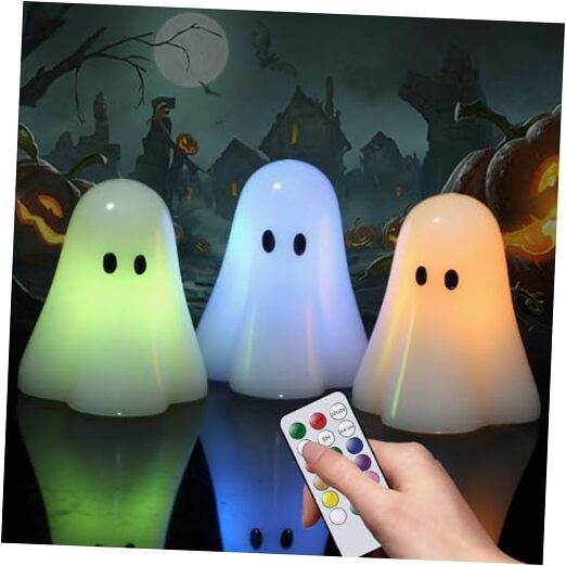 Halloween Flameless Candles Color Changing with Remote Timer, Real Wax