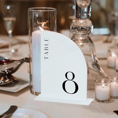 10 Pack White Acrylic Half Arch Sign with Stand | 5×7 Inch Half Arch Acrylic …
